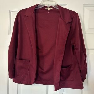 Cotton Blazer - Burgundy